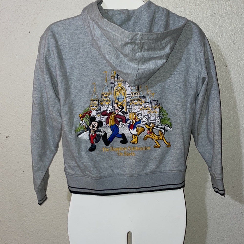Disney World Kids M Gray Zippered Hoodie - NWOT